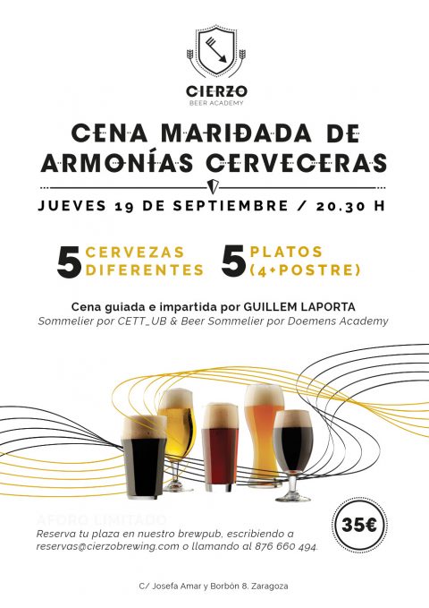 cena cata cerveza artesana zaragoza