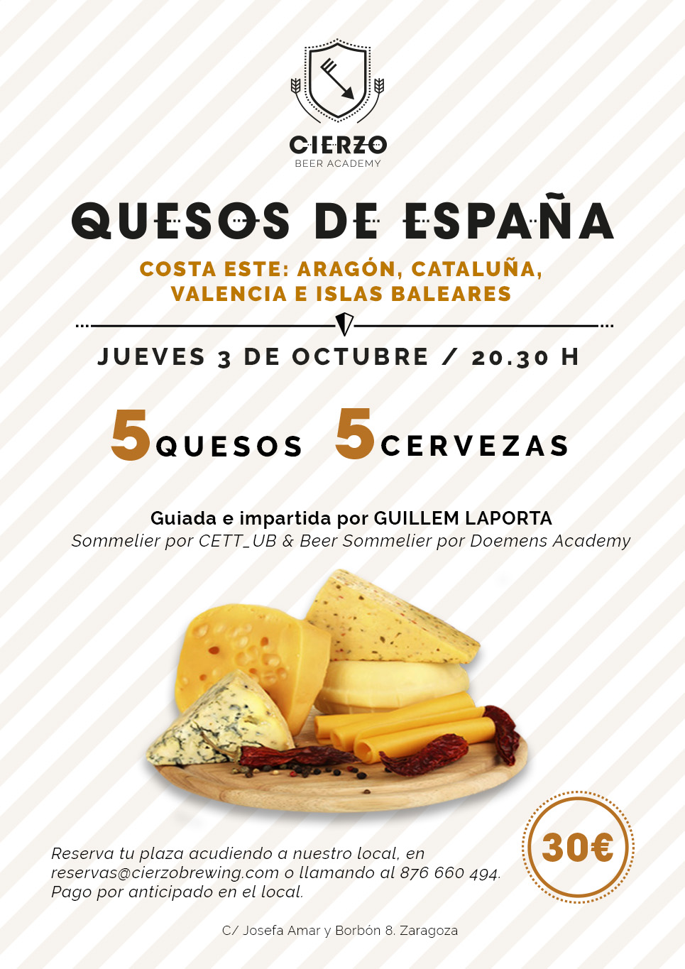 cata cena quesos españoles aragoneses cerveza artesana
