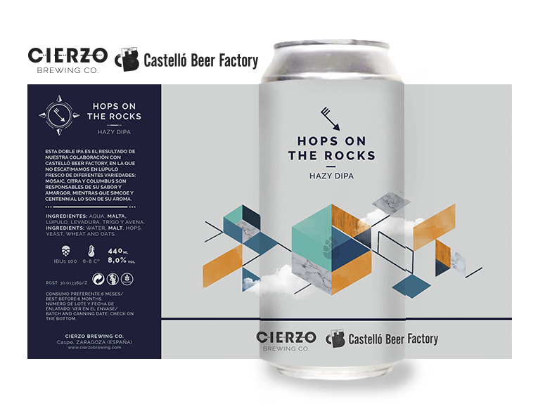 Hops On The Rocks - Hazy DIPA(Pack de 12 latas) - Cierzo Brewing Co. - Cierzo Brewing