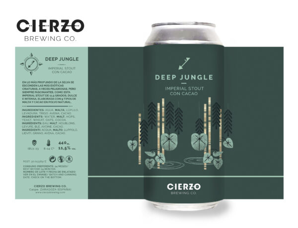 Cierzo Deep Jungle  Imperial Stout con cacao
(Pack de 12 latas) - Cierzo Brewing