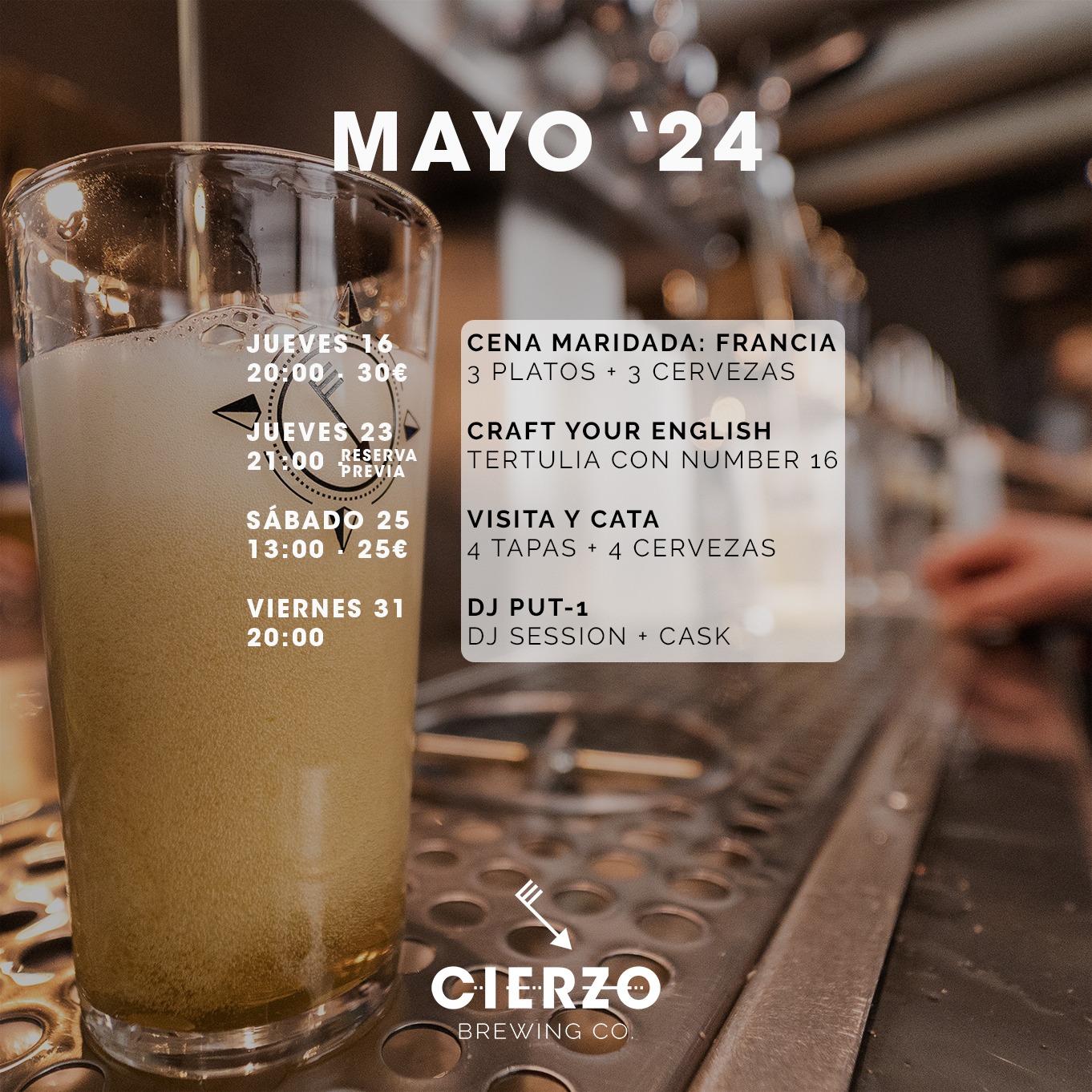 catas de cerveza, cenas y otros eventos en nuestro brewpub de Zaragoza
